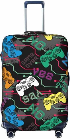 Colorful Game Console Controller Luggage Suitcase Covers Elastic Washable Funny Gaming Luggage Protector Travel Suitcase Protective Cover For Kid And Adult, M (Fit 22-24 Inch Luggage) in Saudi Arabia