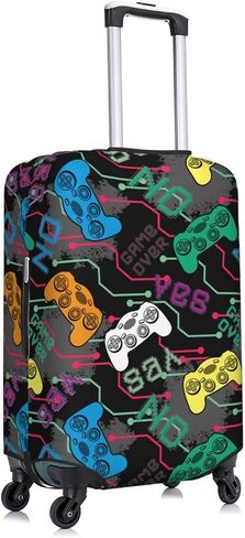 Colorful Game Console Controller Luggage Suitcase Covers Elastic Washable Funny Gaming Luggage Protector Travel Suitcase Protective Cover For Kid And Adult, M (Fit 22-24 Inch Luggage) in Saudi Arabia