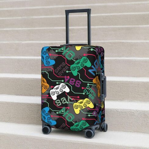 Colorful Game Console Controller Luggage Suitcase Covers Elastic Washable Funny Gaming Luggage Protector Travel Suitcase Protective Cover For Kid And Adult, M (Fit 22-24 Inch Luggage) in Saudi Arabia