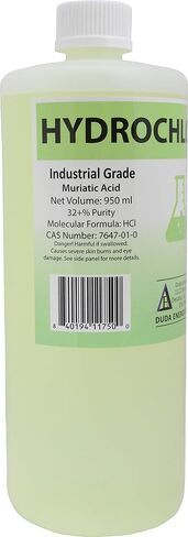 Duda Energy Industrial Grade Acid Hydrochloric Acid 37 ٪ Pure 32 Fl Oz 950ml ، 2 زجاجات in Kuwait