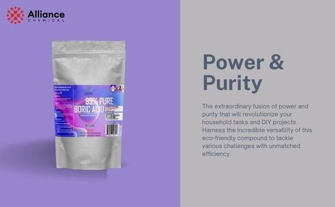 Pure Boric Acid Powder 99% - 5LB Bag - Uses: Medicinal, Home and Garden, Swimming Pools, Cleaning Agent, Fiberglass, Glass Products, Welding Flux - Made in America - Alliance Chemical in Saudi Arabia