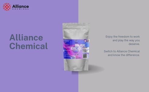 Pure Boric Acid Powder 99% - 5LB Bag - Uses: Medicinal, Home and Garden, Swimming Pools, Cleaning Agent, Fiberglass, Glass Products, Welding Flux - Made in America - Alliance Chemical in Saudi Arabia