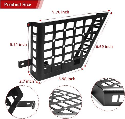 American Flag Front Door Storage Pockets Fits for Jeep Wrangler JK/JKU 2007-2018 2/4 Door - 2-Pack Metal Organizer Box with Anti-Rust Coating (Replace Saggy Net) in Saudi Arabia