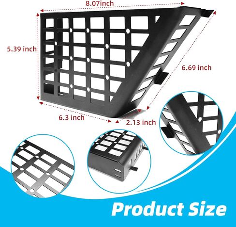 American Flag Front Door Storage Pockets Fits for Jeep Wrangler JK/JKU 2007-2018 2/4 Door - 2-Pack Metal Organizer Box with Anti-Rust Coating (Replace Saggy Net) in Kuwait