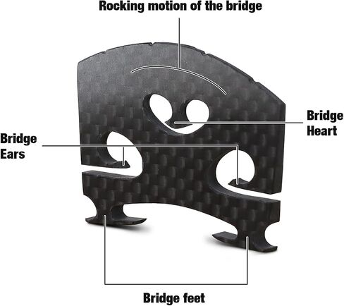 Premium Carbon Fiber 4/4 Violin Bridge-الأداء الصوتي المحسّن مسبقًا ومجهدًا مسبقًا ، وتصميم خفيف الوزن ودائم لجميع الكمان 4/4 in Saudi Arabia