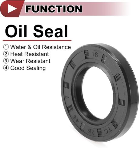 5 Pcs Rotary Shaft Seal High Pressure Oil Seal 25x45x7mm Black Nitrile 70 Durometer Rubber in Saudi Arabia