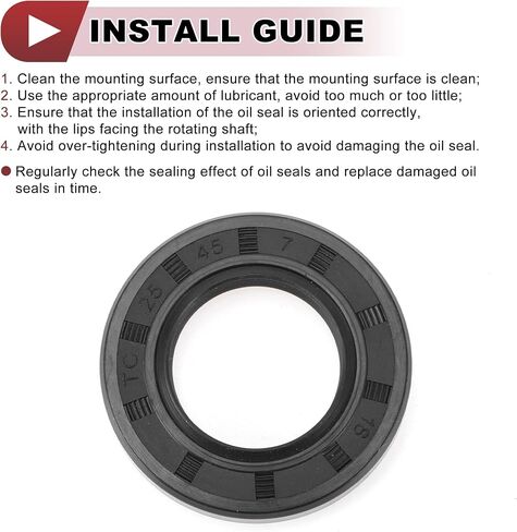 5 Pcs Rotary Shaft Seal High Pressure Oil Seal 25x45x7mm Black Nitrile 70 Durometer Rubber in Saudi Arabia
