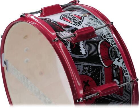 Griffin 14 "X 6.5" Birch Wood Snare Drum (Edition Limited) - Wrap Custom Graphic Shell (The Loud Vent) - مجموعة الإيقاع مع المفتاح ، 8 العروات والمصفاة in Saudi Arabia