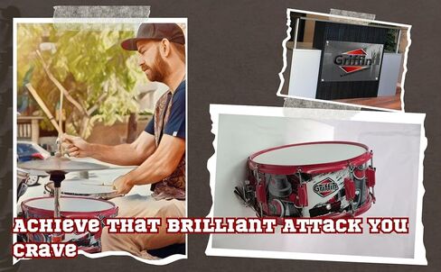 Griffin 14 "X 6.5" Birch Wood Snare Drum (Edition Limited) - Wrap Custom Graphic Shell (The Loud Vent) - مجموعة الإيقاع مع المفتاح ، 8 العروات والمصفاة in Saudi Arabia