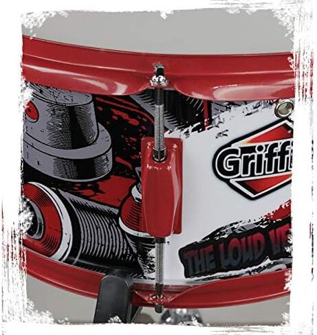 Griffin 14 "X 6.5" Birch Wood Snare Drum (Edition Limited) - Wrap Custom Graphic Shell (The Loud Vent) - مجموعة الإيقاع مع المفتاح ، 8 العروات والمصفاة in Saudi Arabia