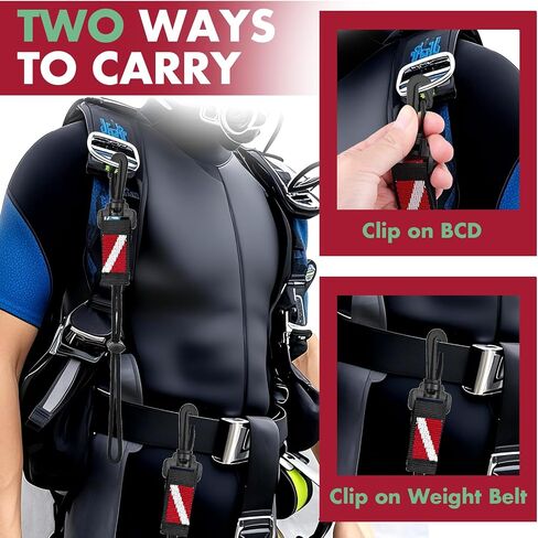 2Pack Scuba Diving Lanyard Clips مع حبل حزام حزام النايلون وقفل شريحة نوبات لحامل الغوص Octo ، كاميرا آمنة ومرفق ترس in Kuwait
