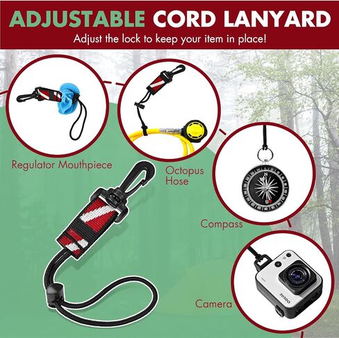 2Pack Scuba Diving Lanyard Clips مع حبل حزام حزام النايلون وقفل شريحة نوبات لحامل الغوص Octo ، كاميرا آمنة ومرفق ترس in Kuwait