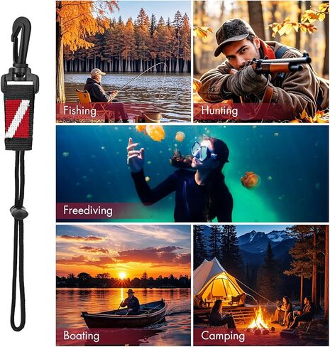 2Pack Scuba Diving Lanyard Clips مع حبل حزام حزام النايلون وقفل شريحة نوبات لحامل الغوص Octo ، كاميرا آمنة ومرفق ترس in Kuwait