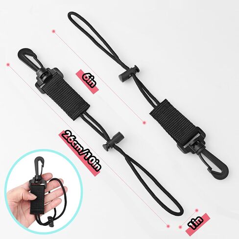 2Pack Scuba Diving Lanyard Clips مع حبل حزام حزام النايلون وقفل شريحة نوبات لحامل الغوص Octo ، كاميرا آمنة ومرفق ترس in Kuwait