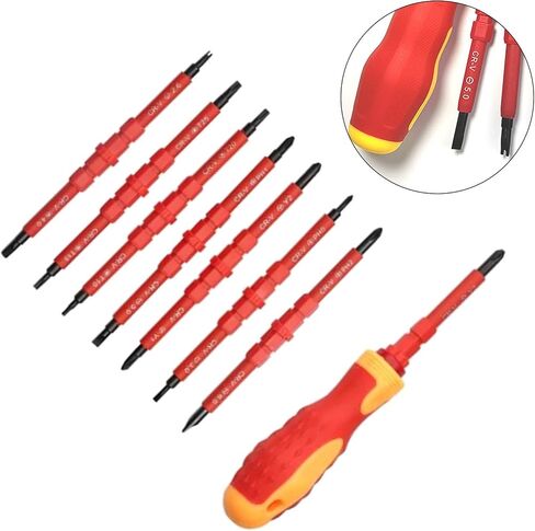 7PCS Insulated Screwdriver Set, Chrome Vanadium Alloy Steel ABS Interchangeable Blade Screwdriver for Electrician in Saudi Arabia