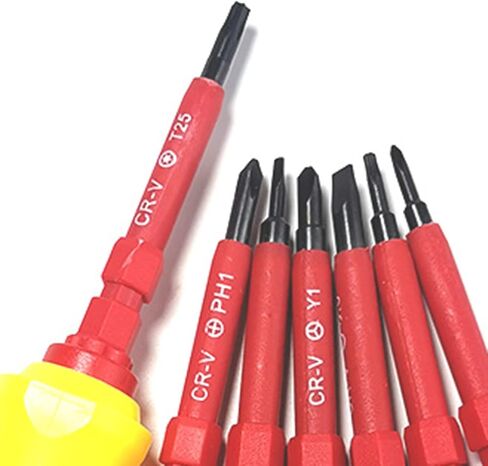 7PCS Insulated Screwdriver Set, Chrome Vanadium Alloy Steel ABS Interchangeable Blade Screwdriver for Electrician in Saudi Arabia