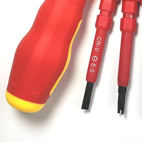 7PCS Insulated Screwdriver Set, Chrome Vanadium Alloy Steel ABS Interchangeable Blade Screwdriver for Electrician in Saudi Arabia