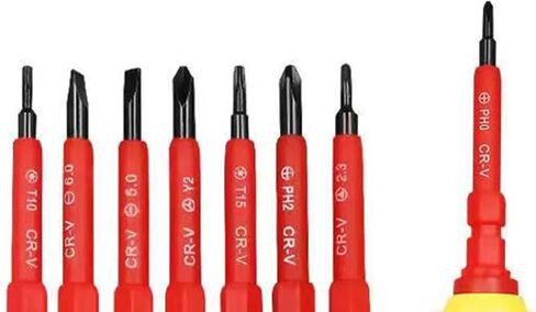 7PCS Insulated Screwdriver Set, Chrome Vanadium Alloy Steel ABS Interchangeable Blade Screwdriver for Electrician in Saudi Arabia