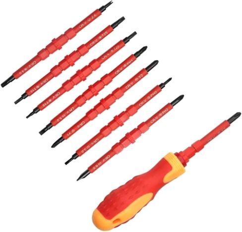 7PCS Insulated Screwdriver Set, Chrome Vanadium Alloy Steel ABS Interchangeable Blade Screwdriver for Electrician in Saudi Arabia