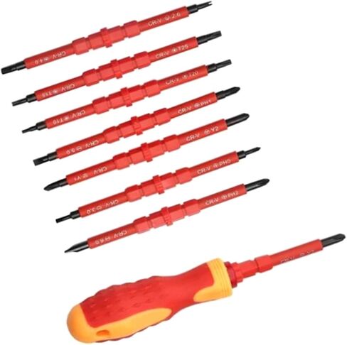 7PCS Insulated Screwdriver Set, Chrome Vanadium Alloy Steel ABS Interchangeable Blade Screwdriver for Electrician in Saudi Arabia