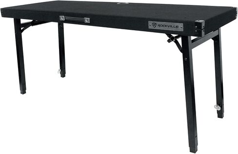 Rockville RTBL4 Adjustable Height DJ Table Folding Legs 20x60 Inch, Portable, Non-Slip Surface, Carry Bag Included, for Mobile DJs and Event Performers in Saudi Arabia