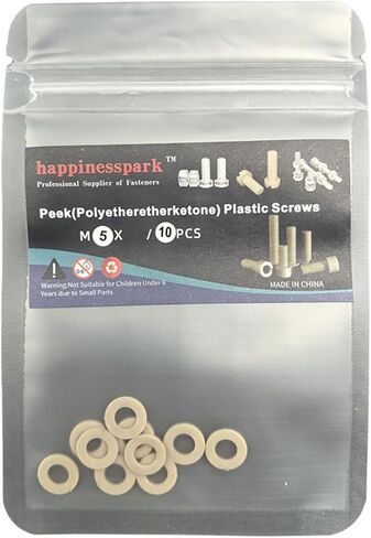 10pcs m2.5 نظرة خاطفة (polyetherethetketone) غسالة بلاستيكية مسطح غسالة مسطحة عالية الحرارة مقاومة in Saudi Arabia