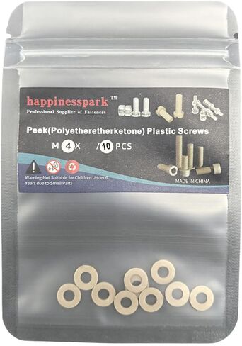 10pcs m2.5 نظرة خاطفة (polyetherethetketone) غسالة بلاستيكية مسطح غسالة مسطحة عالية الحرارة مقاومة in Kuwait