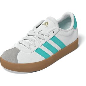 adidas VL Court 3.0 Sneaker, White/Flash Aqua/Alumina, 12.5 US Unisex Little Kid in Saudi Arabia