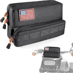 Benlari Motorcycle Handlebar Bag, Upgraded Dirtbike Handlebar Bag, Universal Tool Bag, Bicycle Front Storage Bag, Sissy Bar Bag, Compatible with Cruiser Softail Dyna Sportsters in Kuwait
