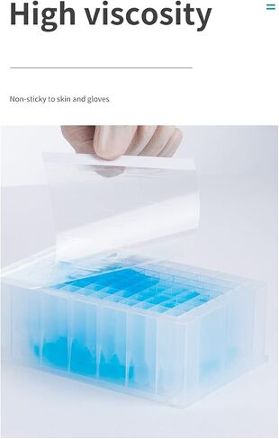 KIESEV PCR Sealing Film - 96 Well Plate Sealing Film - Transparent Self-Adhesive 130 x 80mm(Pack of 100 Sheet) (Transparent) in Kuwait