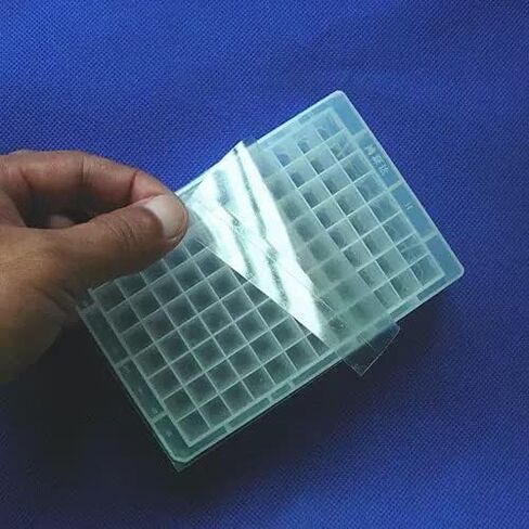 KIESEV PCR Sealing Film - 96 Well Plate Sealing Film - Transparent Self-Adhesive 130 x 80mm(Pack of 100 Sheet) (Transparent) in Kuwait