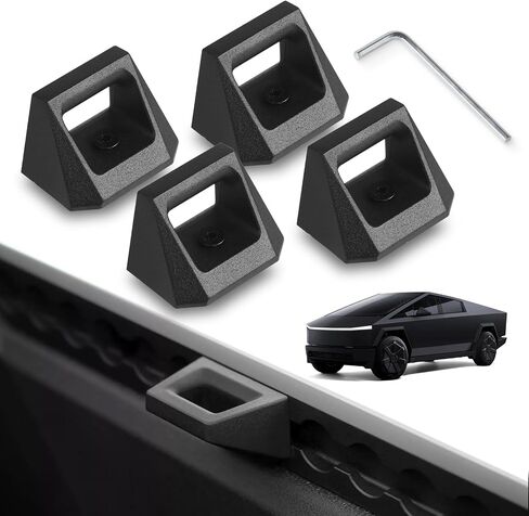 4PCS D-Rings Tie Down Compatible with 2023 2024 2025 Tesla Cybertruck,Cargo Accessories Used for Cyber Bed Truck Tie Down Anchors,Black in Saudi Arabia