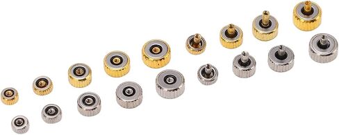 140PCS Watch Crown Spare Parts Stainless Steel Portable Watch Crown Repairing Replacement with Storage Box in Saudi Arabia