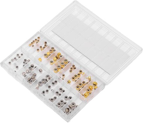 140PCS Watch Crown Spare Parts Stainless Steel Portable Watch Crown Repairing Replacement with Storage Box in Saudi Arabia