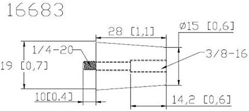 FixTuredIsplays® DIY Chrome Beer Happlet Handle Standard Ferrule 1/4 "X20 END LEAD 3/8" in Saudi Arabia