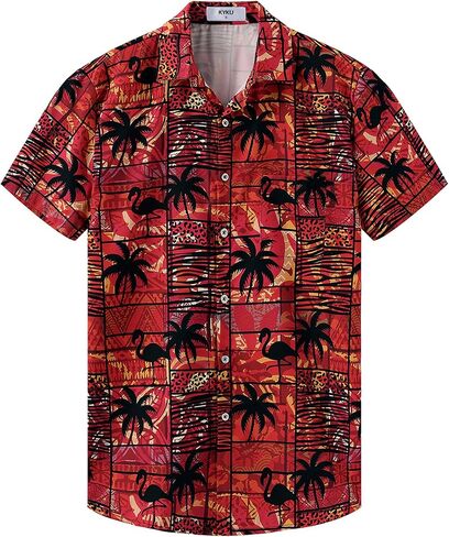 KYKU Hawaiian Shirt for Men: Lemons Button Short Sleeve Leaf Clothing Yellow L in Saudi Arabia