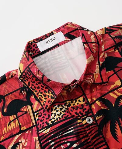KYKU Hawaiian Shirt for Men: Lemons Button Short Sleeve Leaf Clothing Yellow L in Saudi Arabia