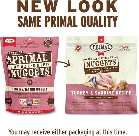 Primal Freeze Dried Dog Food Nuggets, Chicken; Complete Balanced Meal, Topper or Treat; Premium, Healthy, Grain Free, High Protein Raw Dog Food, 14 oz in Kuwait