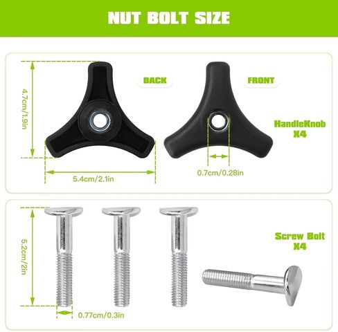 4pcs Lawn Mower Handle Knobs Nut Bolt, Triangular Handle Fastening Screw Set Replacement Fit for Honda Lawn Mower in Saudi Arabia