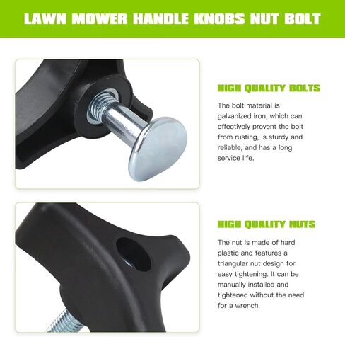 4pcs Lawn Mower Handle Knobs Nut Bolt, Triangular Handle Fastening Screw Set Replacement Fit for Honda Lawn Mower in Saudi Arabia