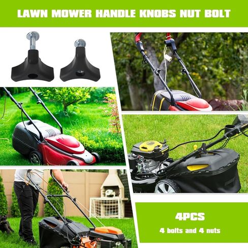 4pcs Lawn Mower Handle Knobs Nut Bolt, Triangular Handle Fastening Screw Set Replacement Fit for Honda Lawn Mower in Saudi Arabia