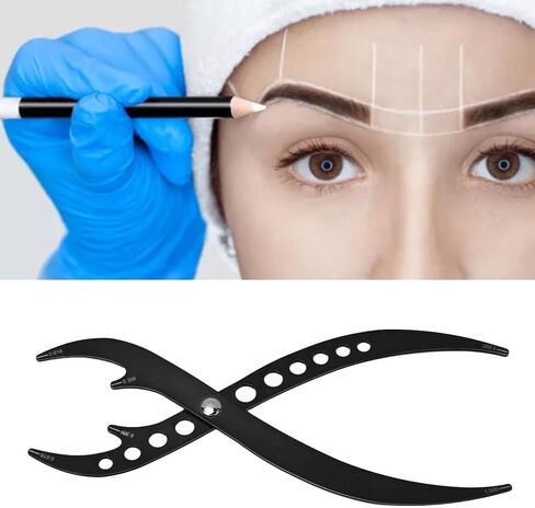 حاجب النسبة الذهبية الفرجار أداة قياس متماثلة لتمديدات الحاجب الحاجب Microblading حاكم مكياج الفولاذ المقاوم للصدأ (أسود) in Kuwait