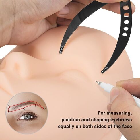 حاجب النسبة الذهبية الفرجار أداة قياس متماثلة لتمديدات الحاجب الحاجب Microblading حاكم مكياج الفولاذ المقاوم للصدأ (أسود) in Kuwait