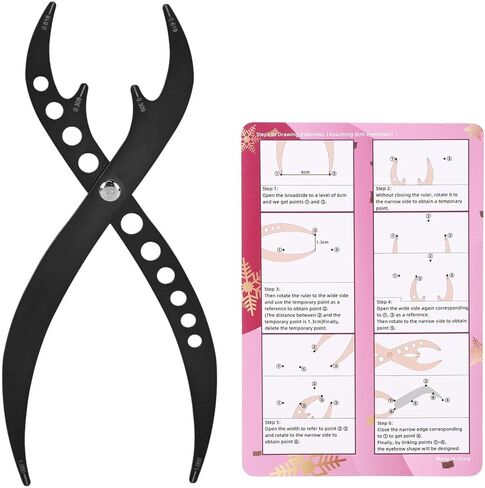 حاجب النسبة الذهبية الفرجار أداة قياس متماثلة لتمديدات الحاجب الحاجب Microblading حاكم مكياج الفولاذ المقاوم للصدأ (أسود) in Kuwait