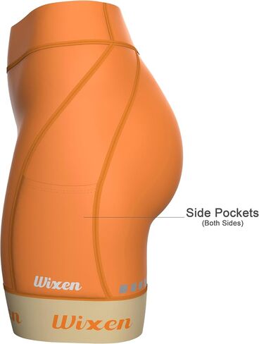 Wixen Women's 4D Padded Cycling Shorts with Pockets – High Waist, Moisture-Wicking Bike Underwear Shorts for Road Biking and Spinning – Fuchsia – S in Kuwait
