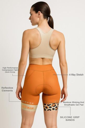 Wixen Women's 4D Padded Cycling Shorts with Pockets – High Waist, Moisture-Wicking Bike Underwear Shorts for Road Biking and Spinning – Fuchsia – S in Kuwait