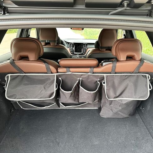 Car Backseat Trunk Organizer Hanging Bag, Car Interior Storage Organizer Accessories with 6 Nylon Fabric Pockets,Offer Enough Storage Space and Save More Storage Space for SUV,Jeep,MPV in Saudi Arabia