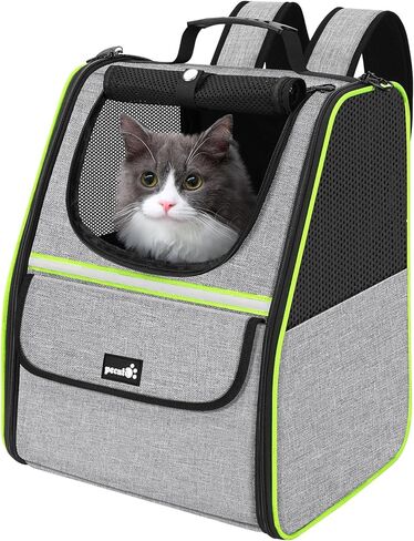 Pecute Cat Backpack Carrier, Small Dog Backpack Carrier, Pet Backpack Carrier for Cats Dogs Puppy Kitten, Cat Carrier Bag Carrying for Travel Hiking Bike Riding Walking Outdoor,Black in Saudi Arabia