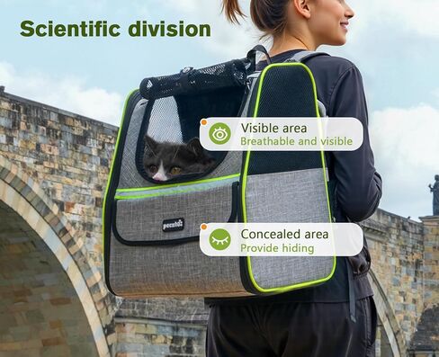 Pecute Cat Backpack Carrier, Small Dog Backpack Carrier, Pet Backpack Carrier for Cats Dogs Puppy Kitten, Cat Carrier Bag Carrying for Travel Hiking Bike Riding Walking Outdoor,Black in Saudi Arabia
