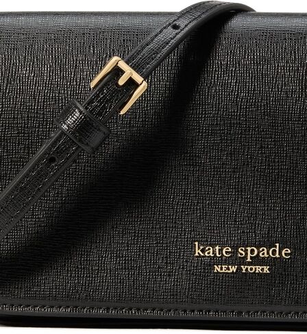 kate spade new york Devin Houndstooth Embossed Saffiano Leather Flap Chain Wallet, Pink Multi in Saudi Arabia